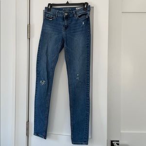 Zara Mid-Rise Skinny Jeans, Ripped